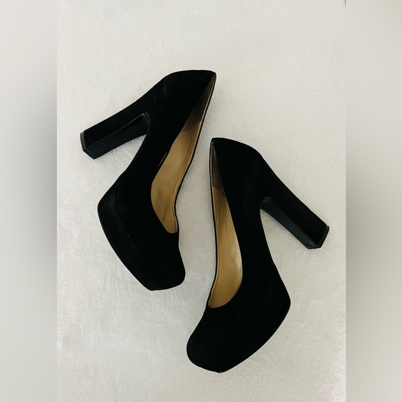 Nine West Shoes - Black suede platform pumps